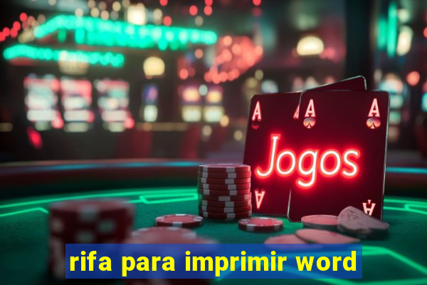 rifa para imprimir word